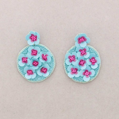 Brincos Flowers azul