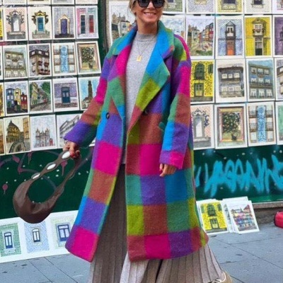 Casaco Squares Fuschia