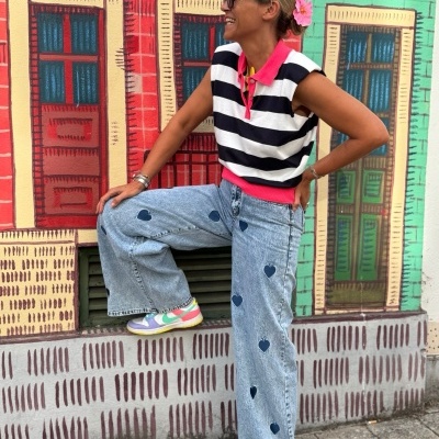 Polo Riscas Navy & White