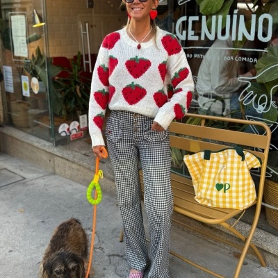 Jeans Vichy Azul Marinho