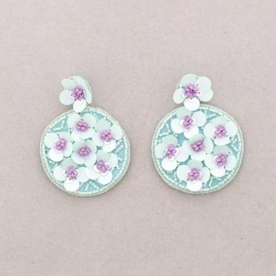 Brincos Flowers verde água