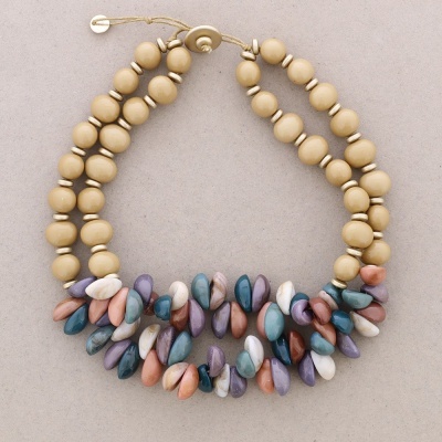 Colar búzios 2 voltas multicor 2
