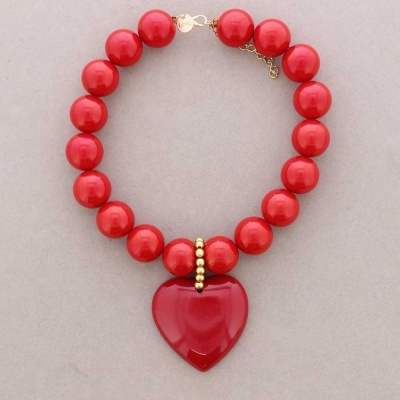 Colar coração vermelho