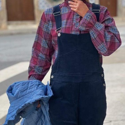 Camisa Xadrez Rosa e Azul