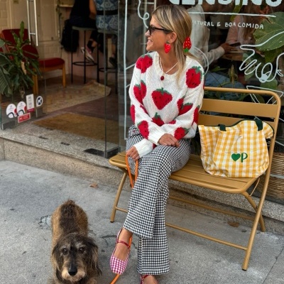 Jeans Vichy Azul Marinho