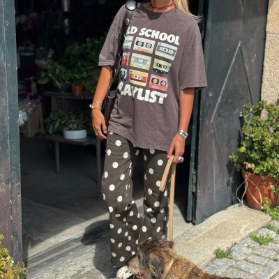 Jeans Bolas Castanhas