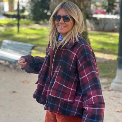 Blusão Tartan Bordeaux