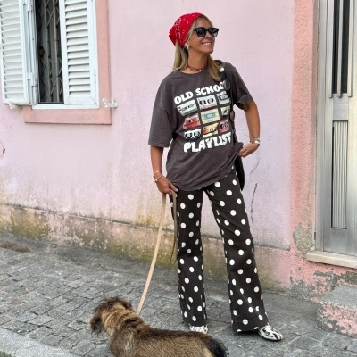 T-Shirt Old School Playlist Castanha