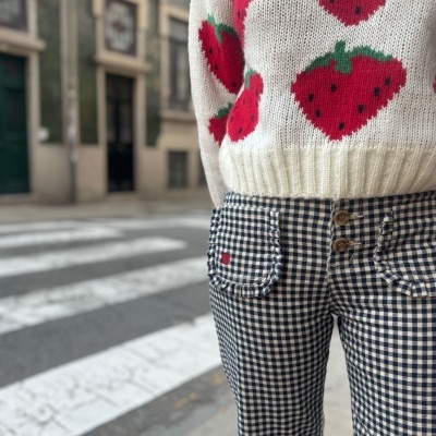 Jeans Vichy Azul Marinho