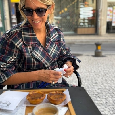 Gabardine Tartan Azul Marinho