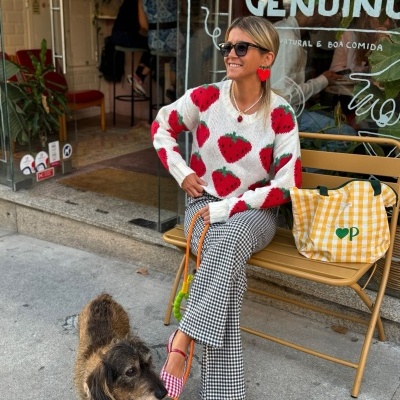 Jeans Vichy Azul Marinho