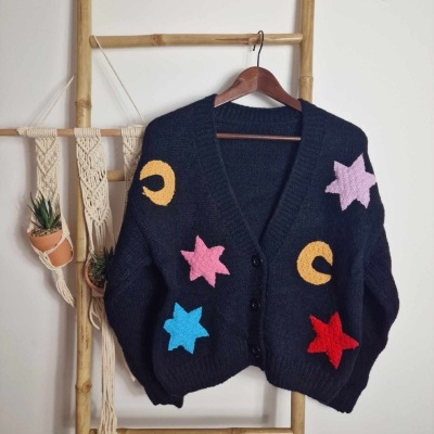 Casaco estrelas preto