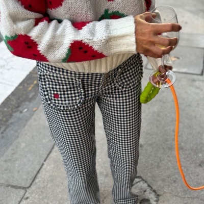 Jeans Vichy Azul Marinho