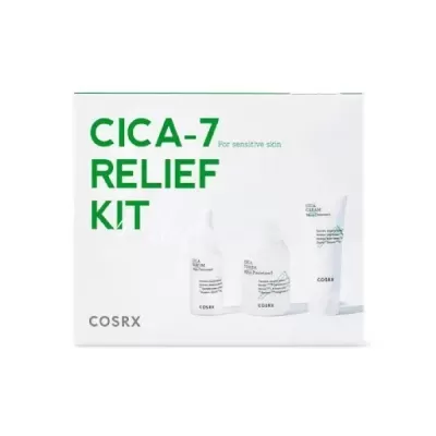 COSRX Pure Fit CICA-7 Relief Kit Tónico 30ml + Sérum 10ml + Creme 15ml para Pele Sensível