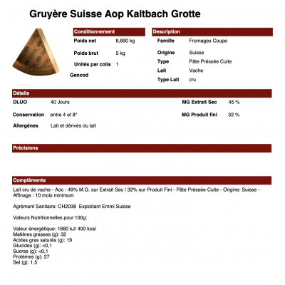 Gruyère Kaltbach AOP
