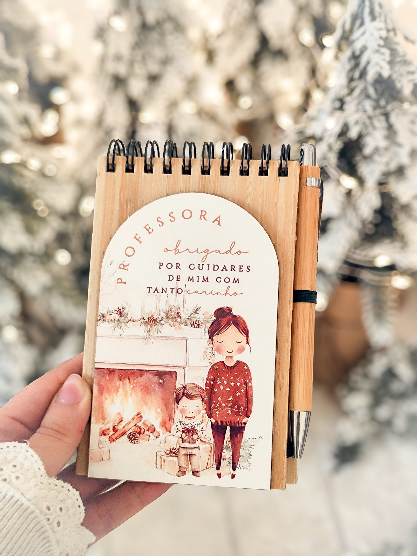 Bloco&#x20;com&#x20;caneta&#x20;bambu&#x20;&#x2728;