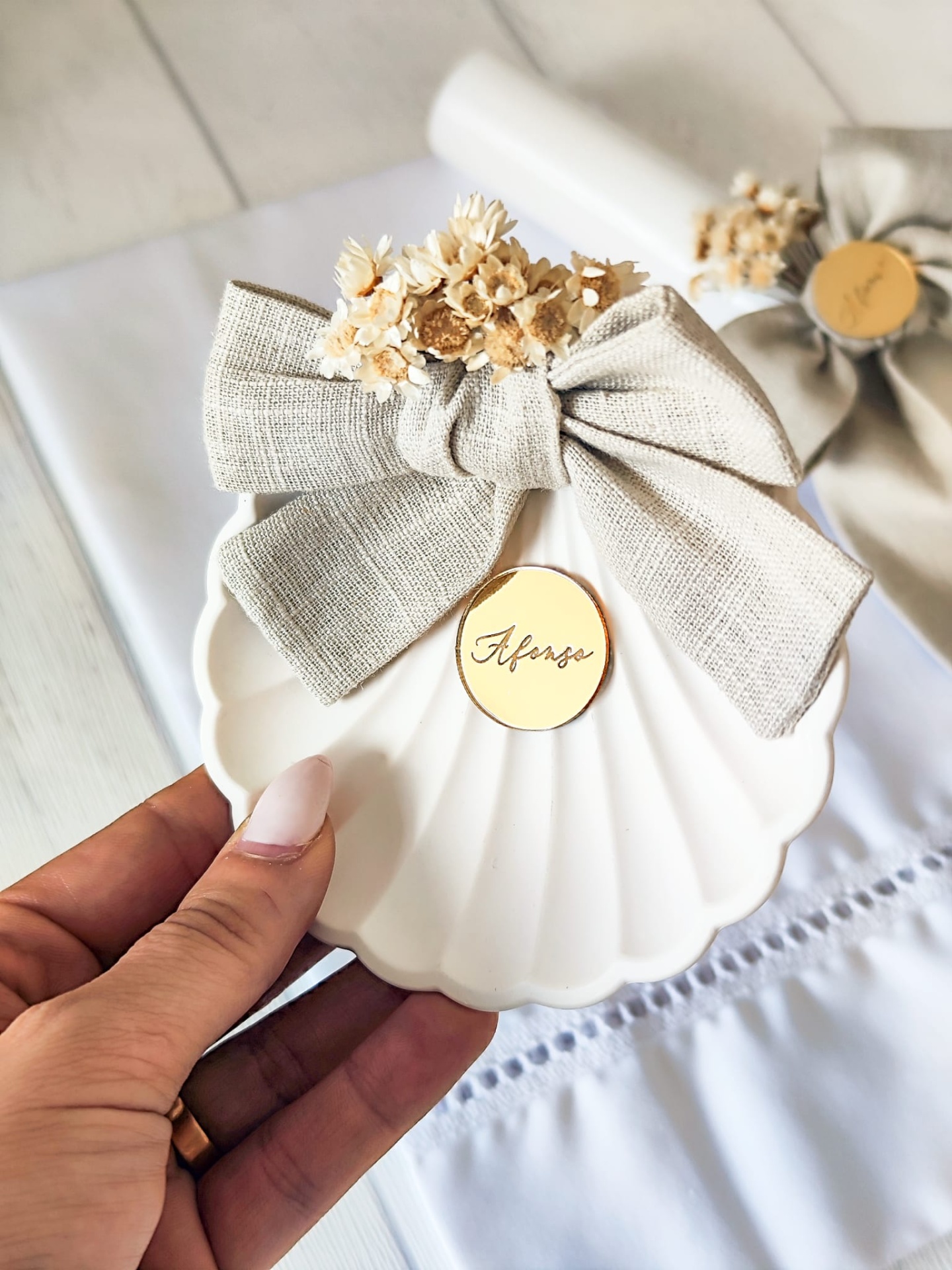 Concha&#x20;de&#x20;Batismo&#x20;jesmonite&#x20;&#x2728;