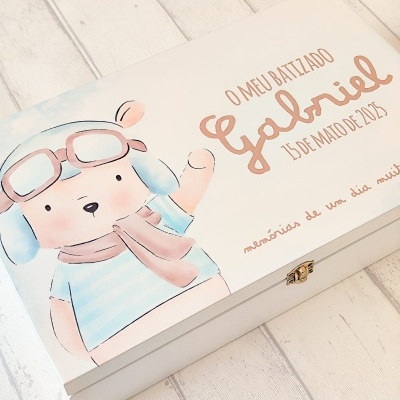 Conjunto&#x20;Batismo&#x20;Ursinho&#x20;Aviador&#x1F9F8;