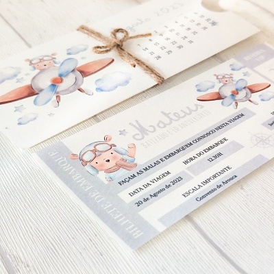 Convite&#x20;Passaporte&#x20;Ursinho&#x20;aviador&#x20;&#x1F9F8;