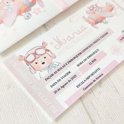 Convite&#x20;Passaporte&#x20;Ursinha&#x20;aviadora&#x20;&#x1F9F8;