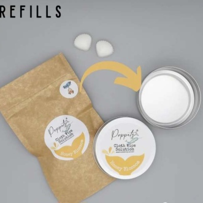 SOLUÇÃO DE LIMPEZA PARA TOALHITAS REUTILIZÁVEIS (RECARGAS) - POPPETS