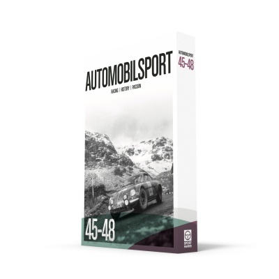 Caixa de coleção de revistas Automobilsport com imagem carro de corrida clássico