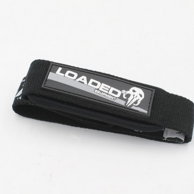 Cinta preta de tecido com etiqueta LOADED