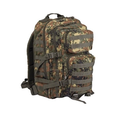 Mochila camuflada militar com várias bolsas e correias ajustáveis
