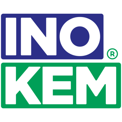 Logotipo INOKEM com fundo azul e verde