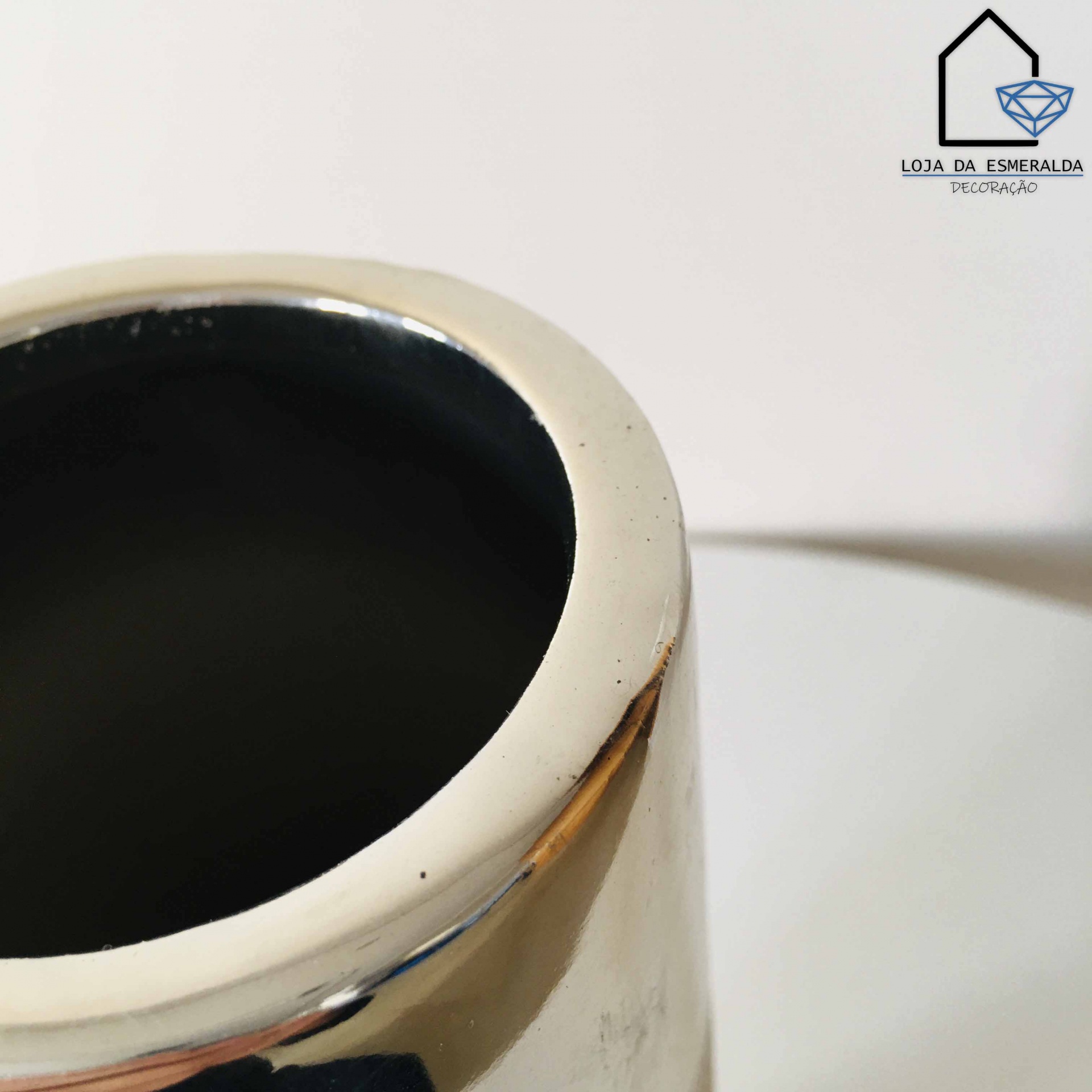 Jarra Decorativa | Cerâmica | Prata | 10x10x30CM