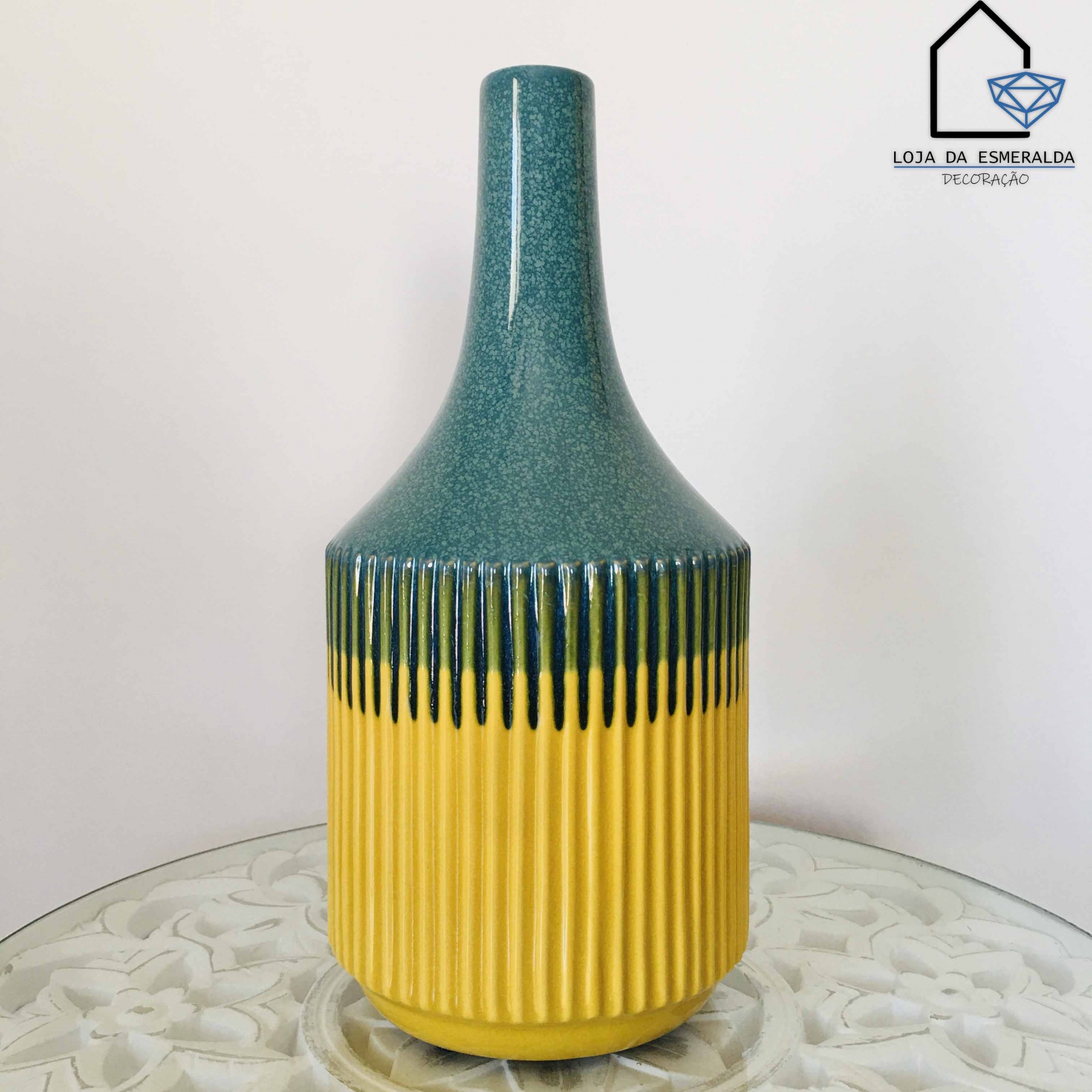 Jarras Verde Oceano e Amarelo | Cerâmica