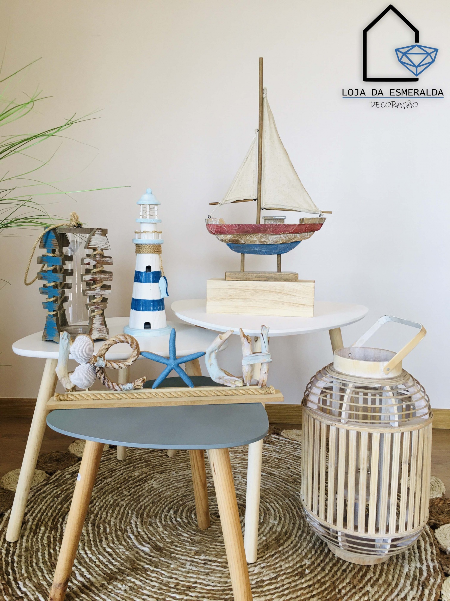 Barco em Madeira Decorativo | 31x7x54CM