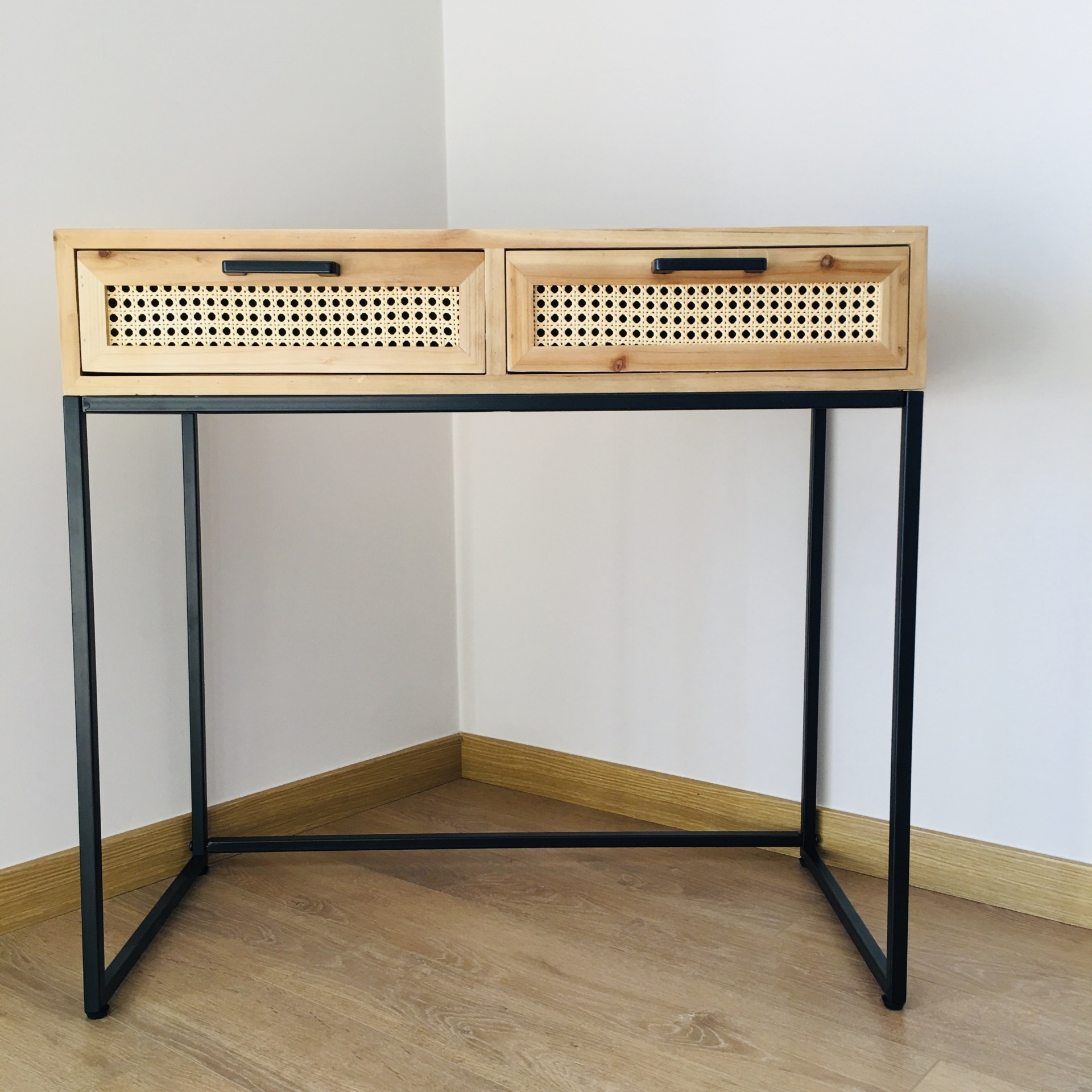 Consola de Entrada | 2 Gavetas | Madeira & Metal | 100X30X78CM