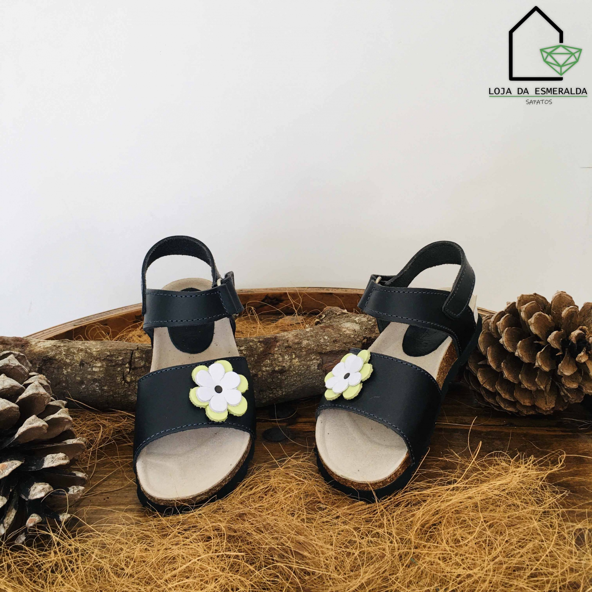 Sandálias de Criança | Pele | Preto