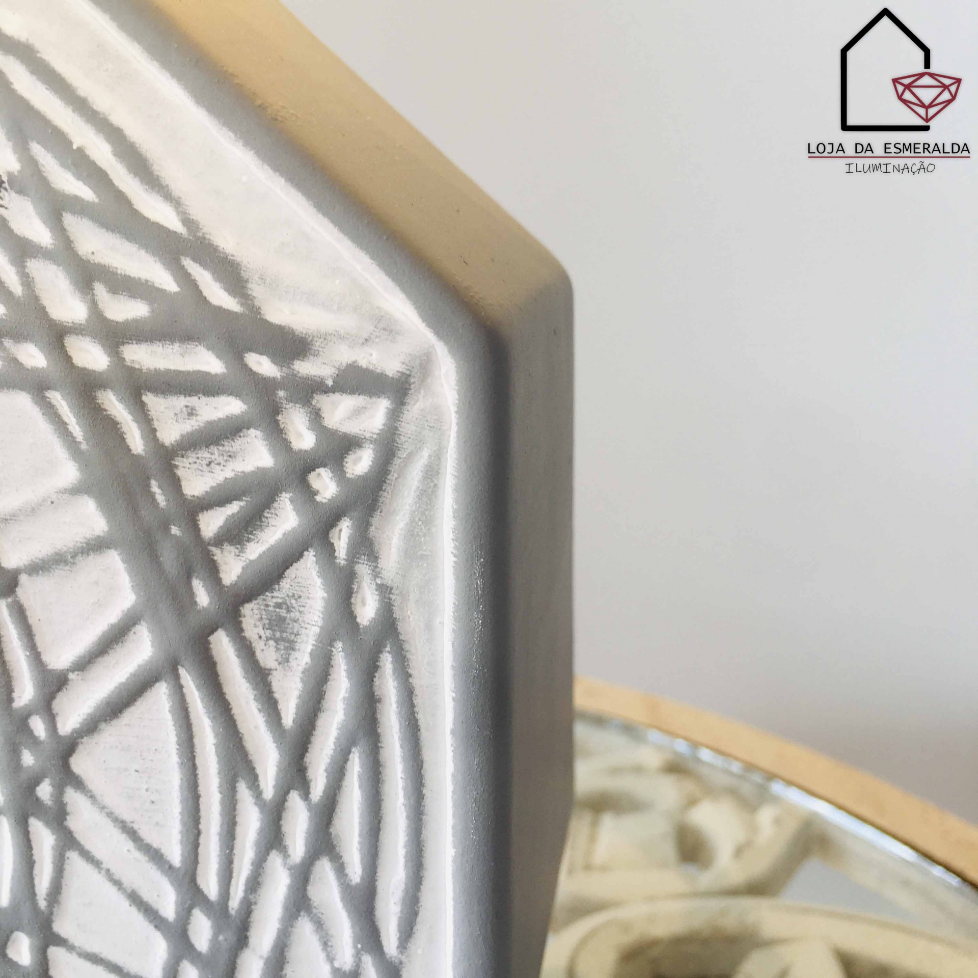 Candeeiro | Mesa de Cabeceira | Cerâmica | Cinza