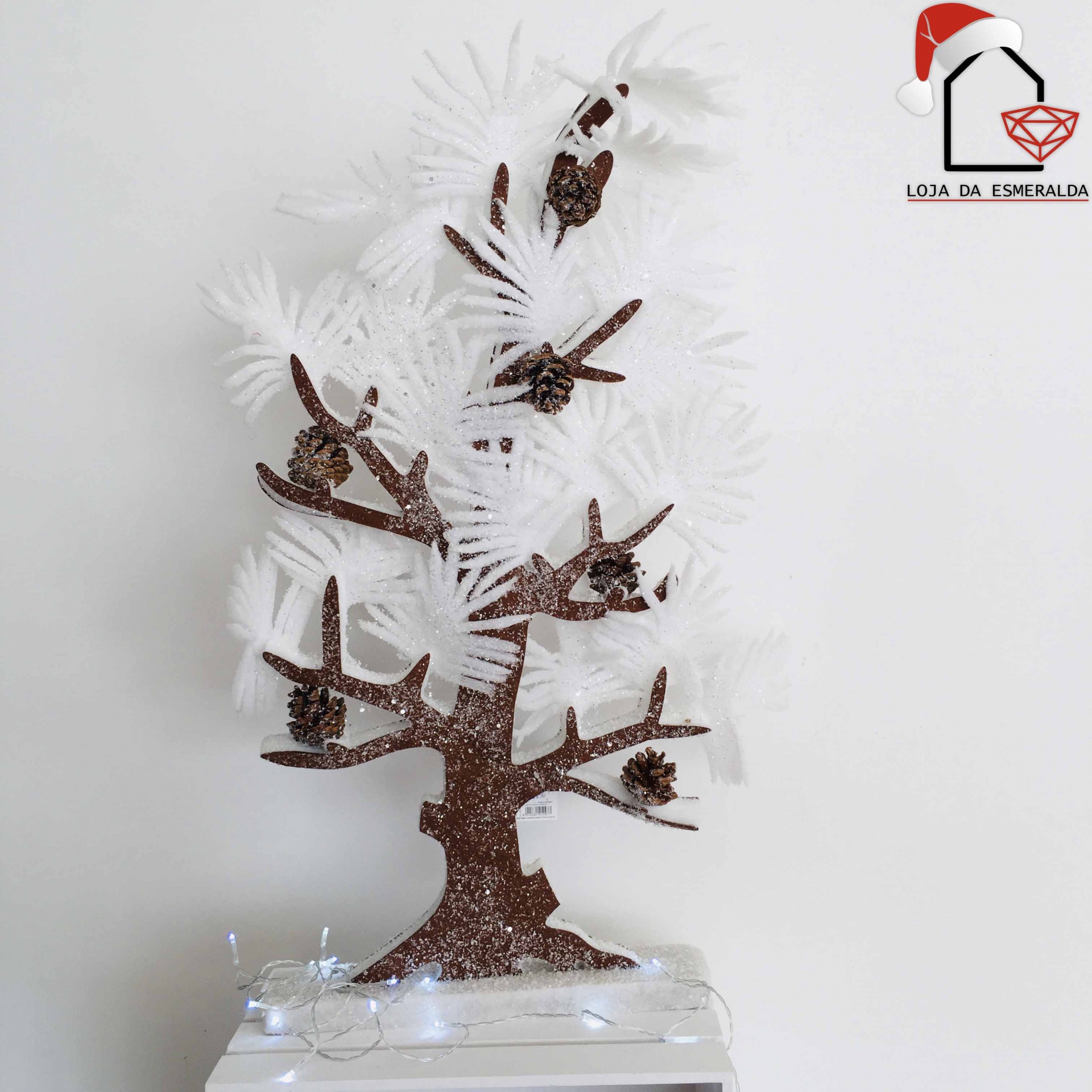 Árvore de Natal em Branco&Castanho C50xL8xA80CM