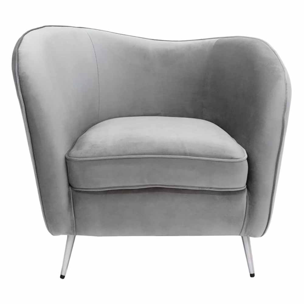 Cadeirão Cinza com Pés em Metal 90x68x83CM