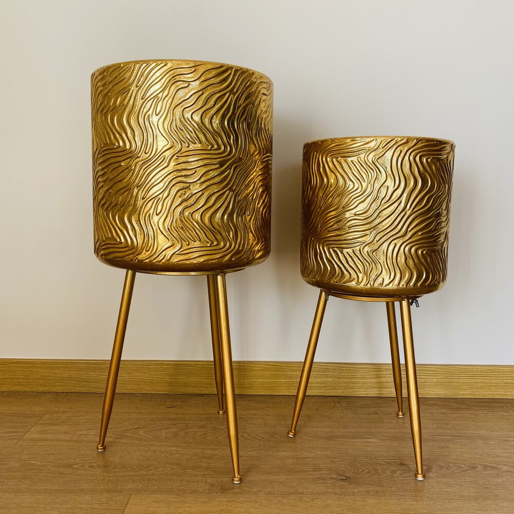 Floreiras/Vasos - Dourado - Metal