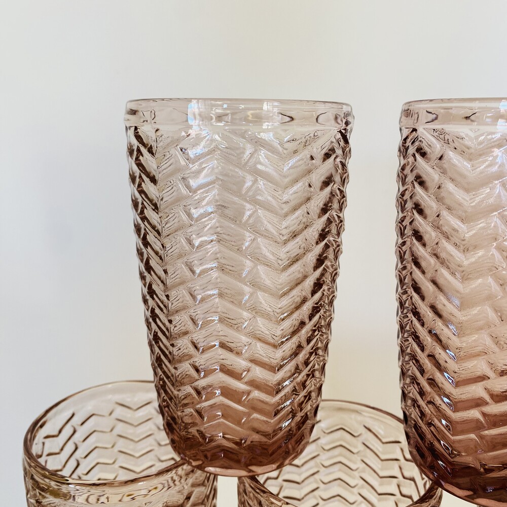 Conjunto Copos Waves - Violeta - Vidro