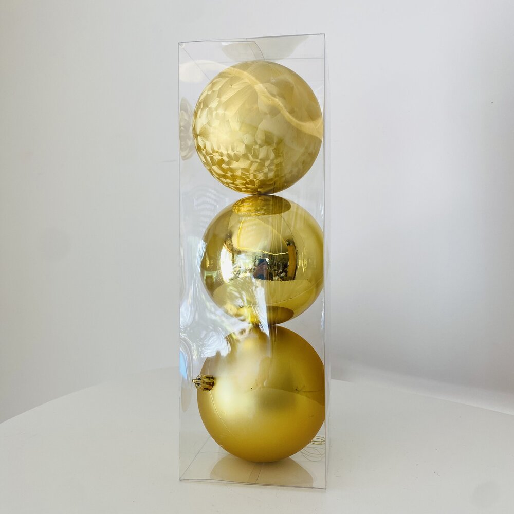 Natal - Caixa com 3 bolas 10CM - Dourado