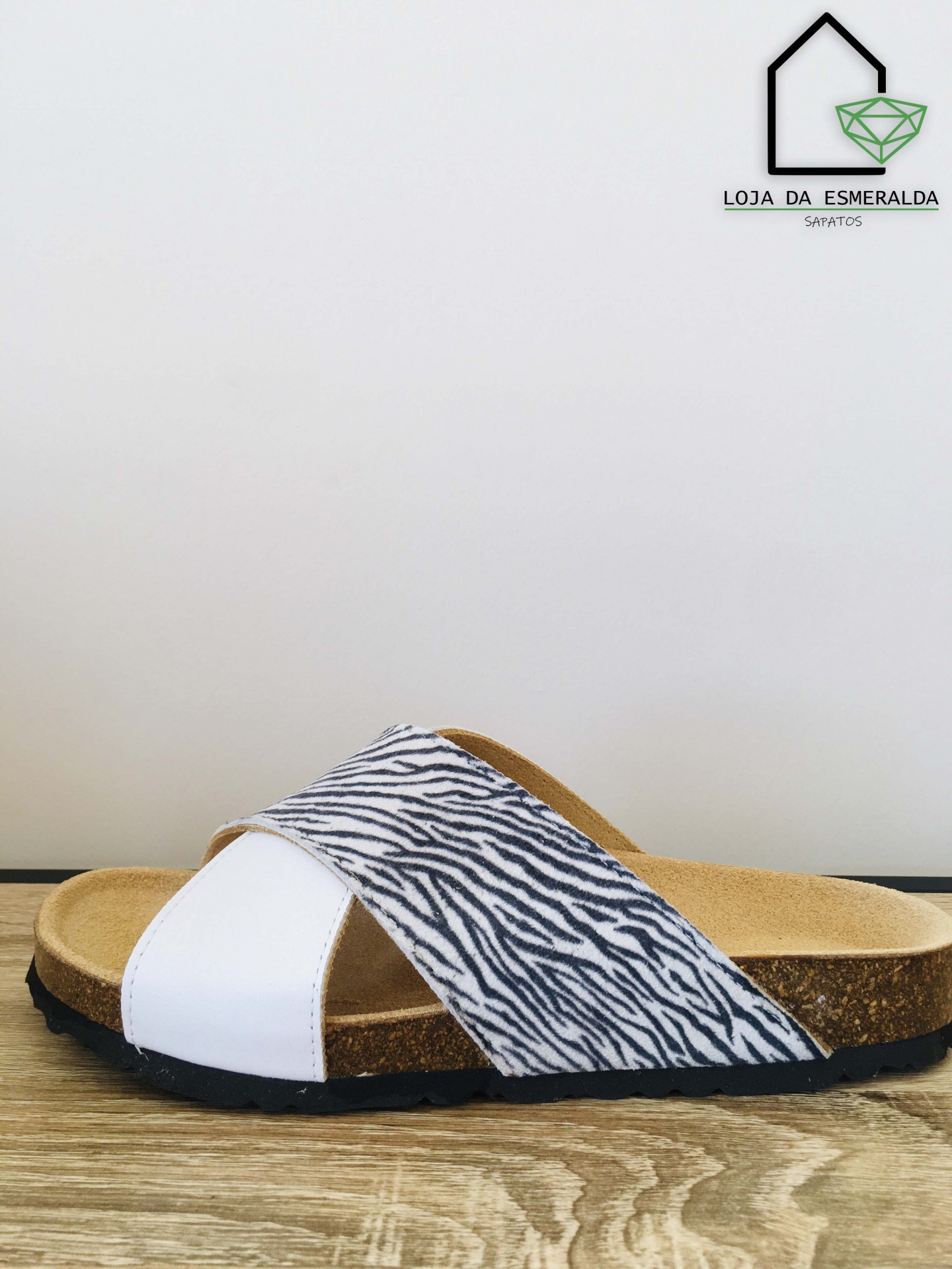 Chinelos em Pele | Zebra | Produto Nacional