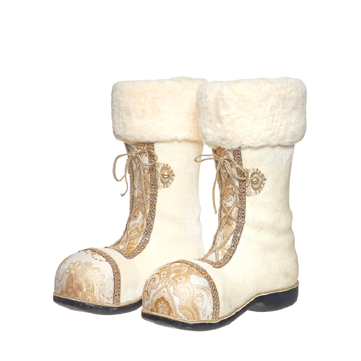 Natal - Cjto. 2 Botas Pai Natal - Creme - C30xL13xA38CM