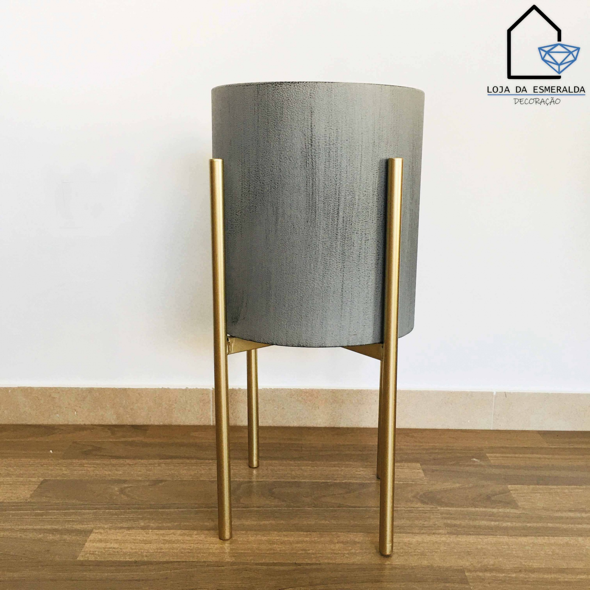 Floreiras | Cinza & Dourado | Metal