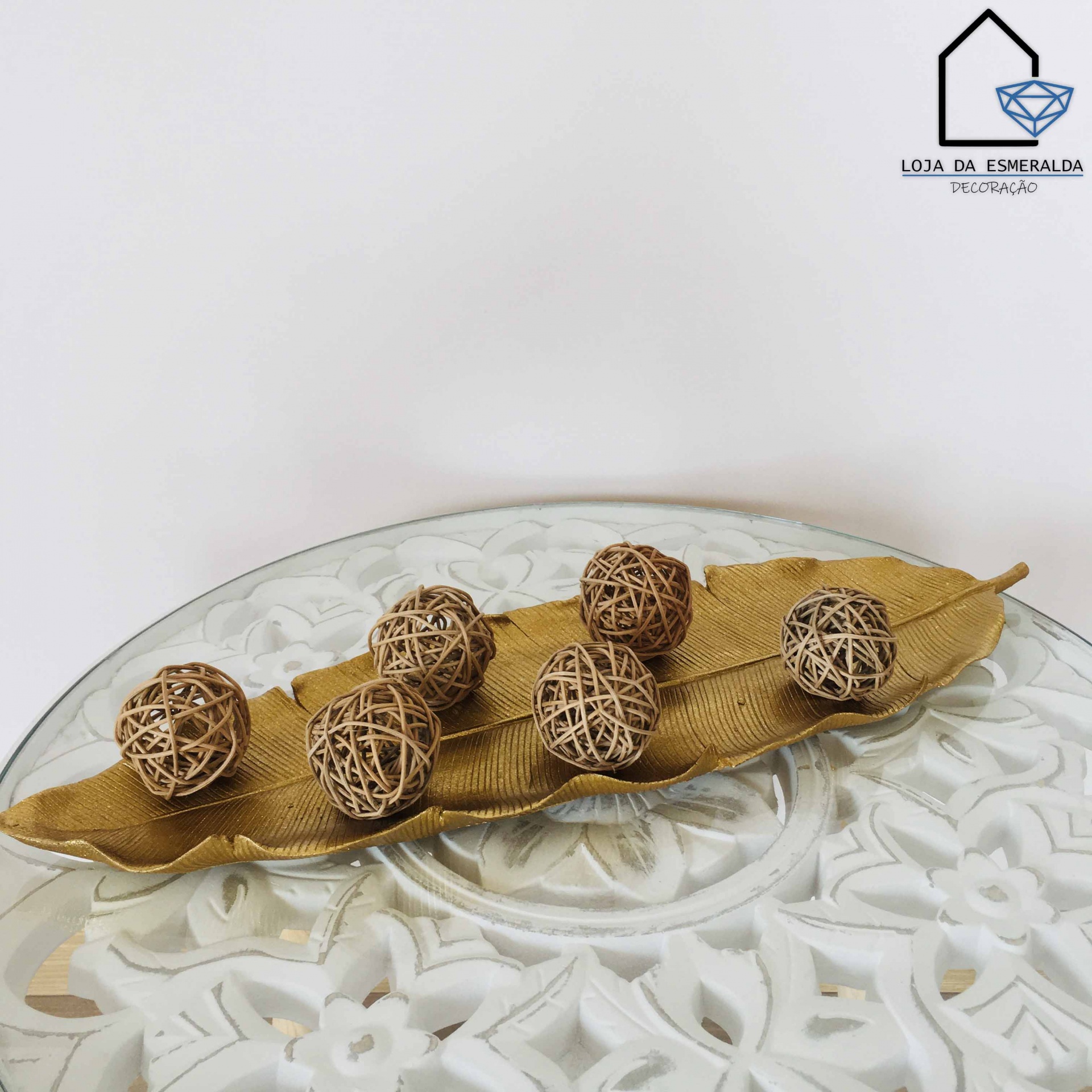 Folha Decorativa Dourada | 47x14CM