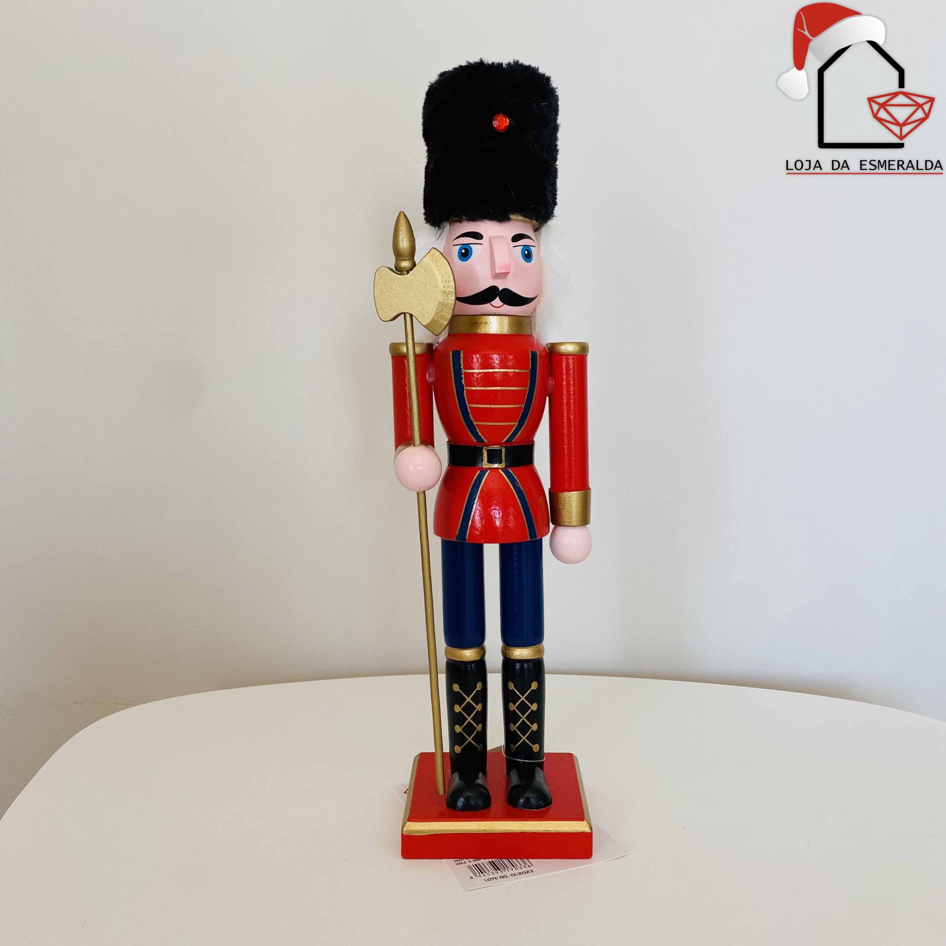 Quebra-Nozes Decorativo - Vermelho e Preto - C10XL8XA36CM