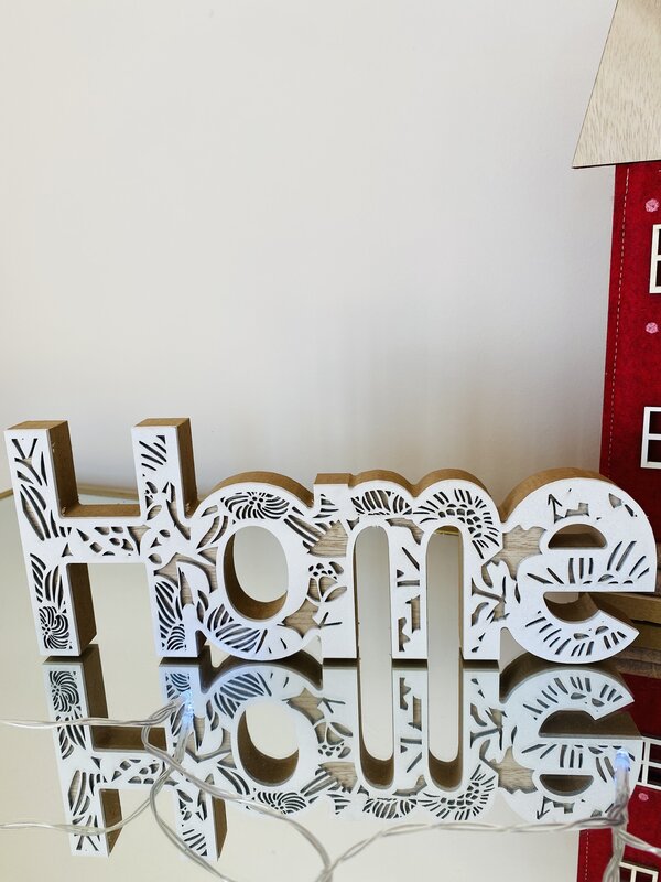 Placa Decorativa Home - Branco - C29.5xL2xA11CM