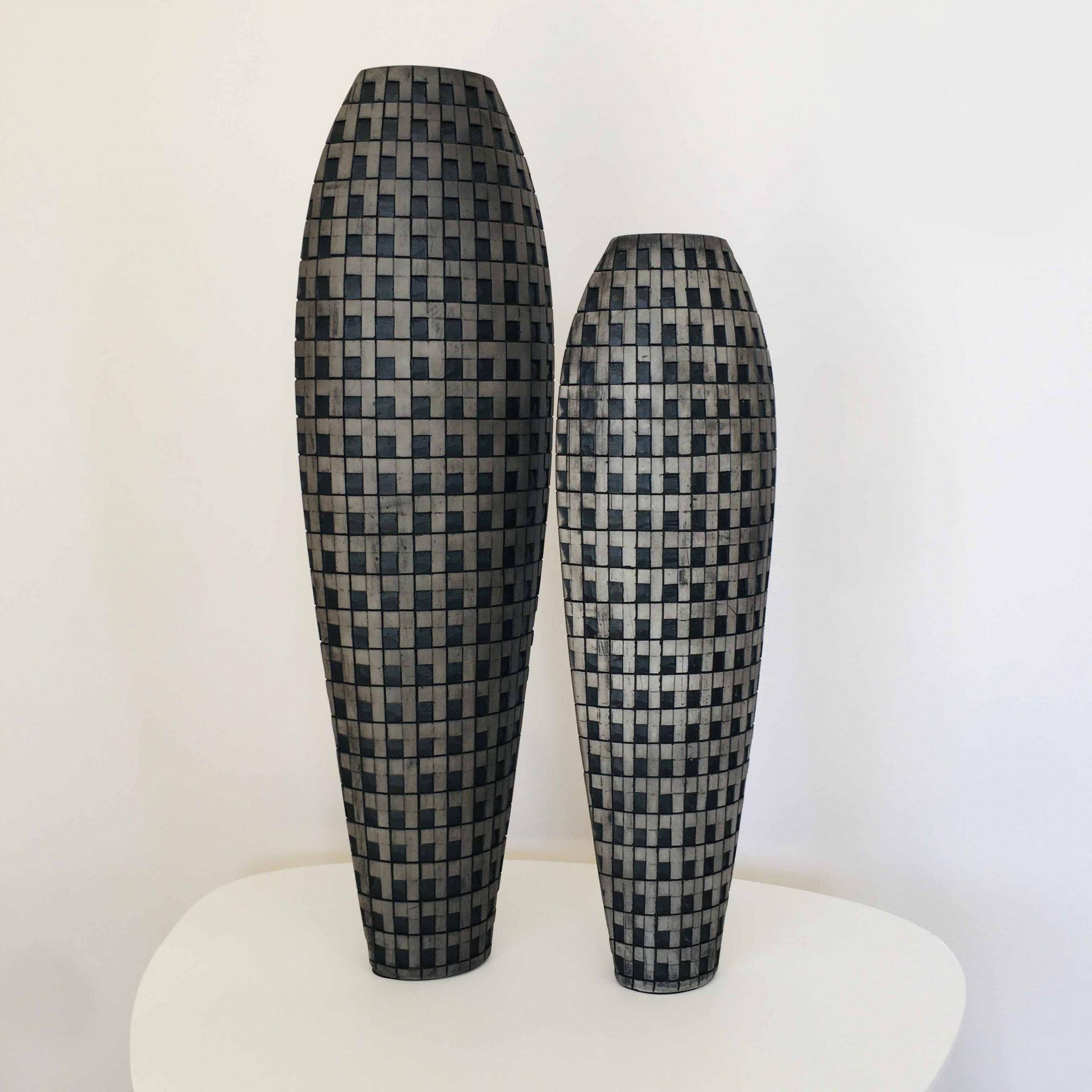 Jarras Decorativas Quadrados Preto&Cinza