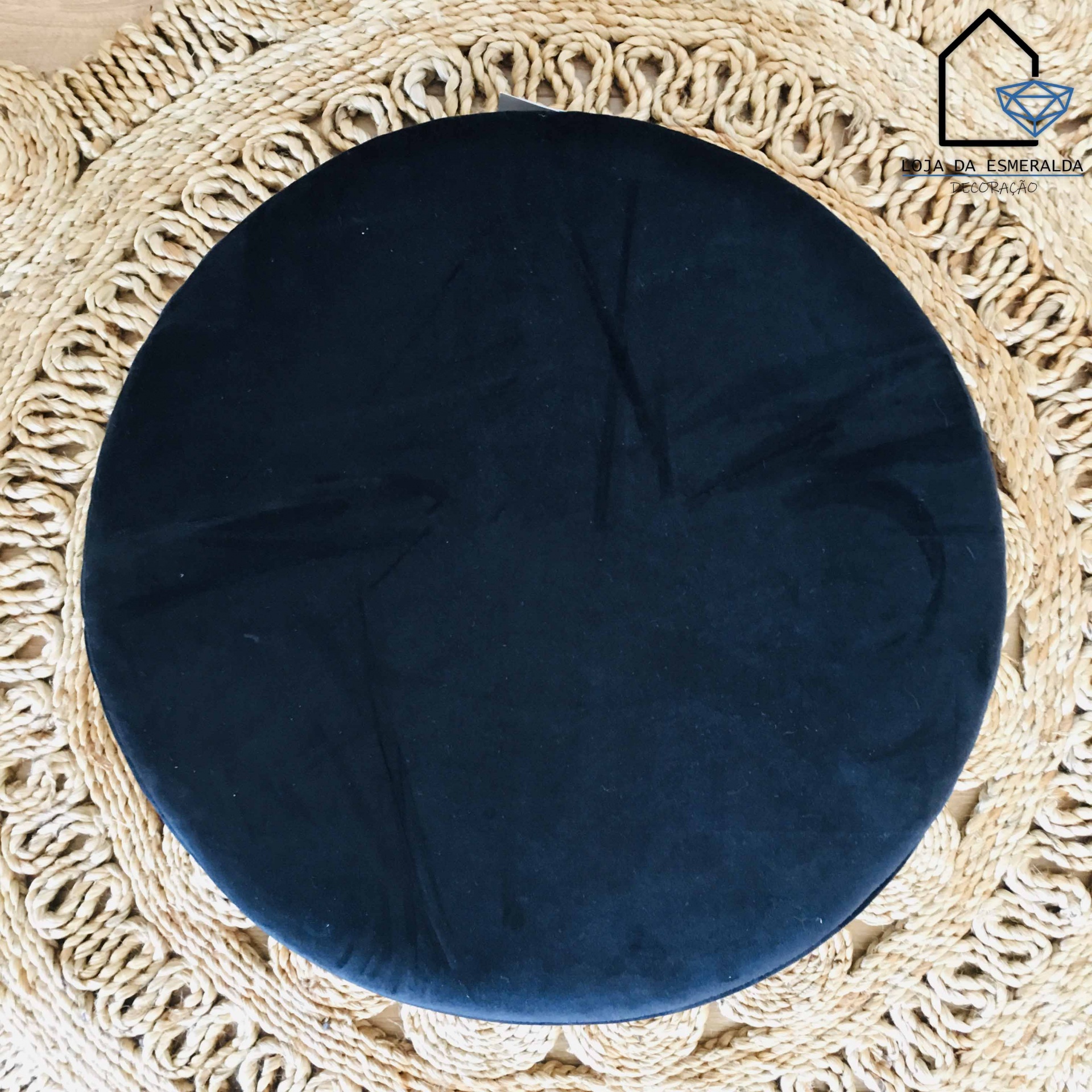 Pouf Preto | Veludo | 47x47x25CM