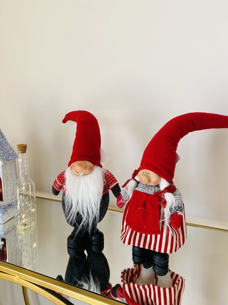 Boneco Natalício - Gnomo- Tecido - C15xL10xA50CM