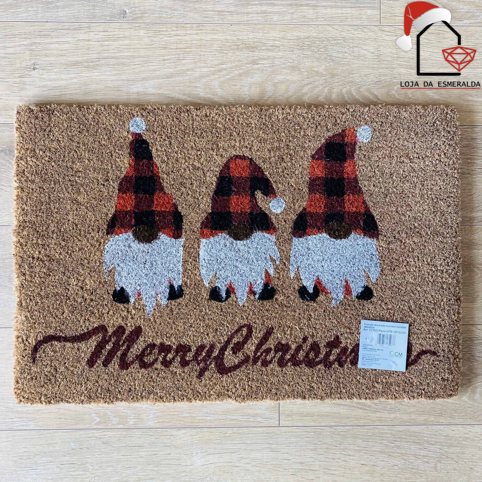 Tapete de Entrada com Motivos de Natal - 60x40CM